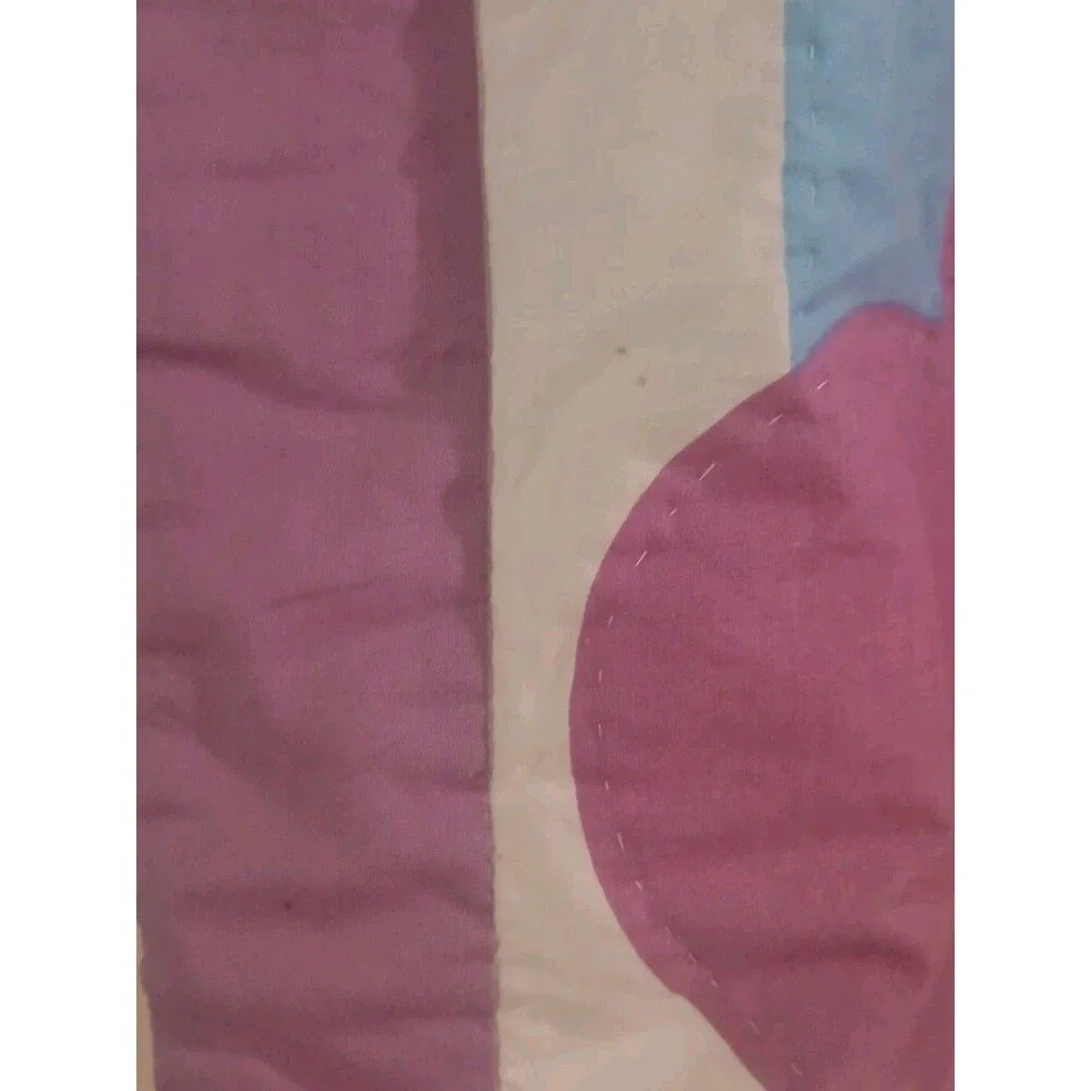 Vintage Colorful Quilted Kids Flower Pillowcase 26x20